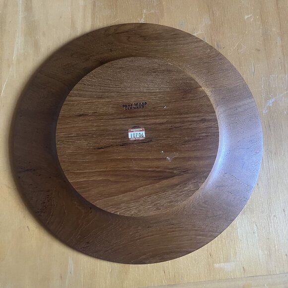 Set Of Four MCM Danewood Teak Chargers Made in Denmark Classic Organic - Picture 4 of 6